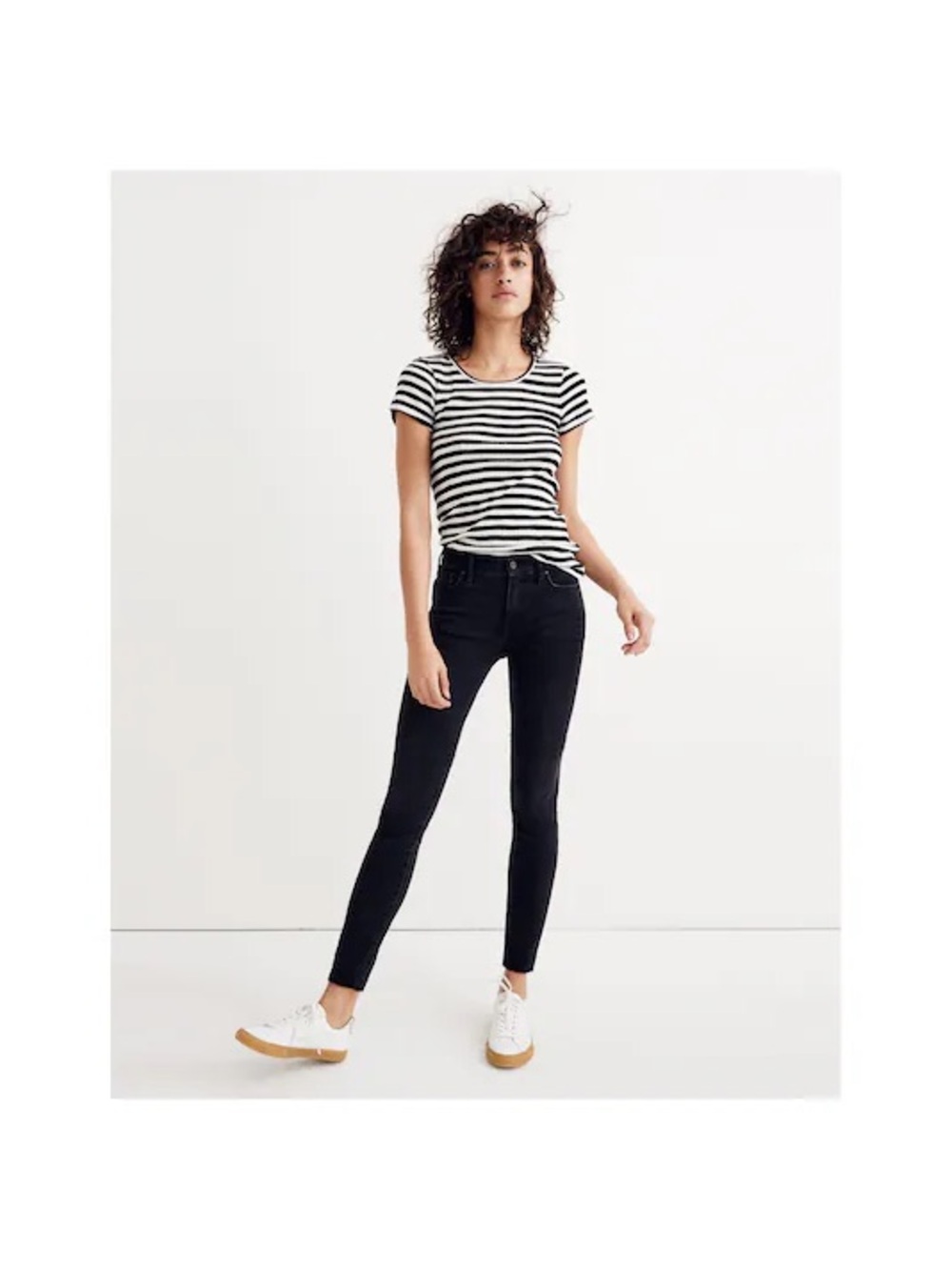 Madewell 9” High Rise Black Skinny Jeans - Classic Slim Fit